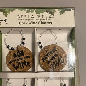Bella Vita Cork Wine Charms with Cute Sayings NWT party celebrate